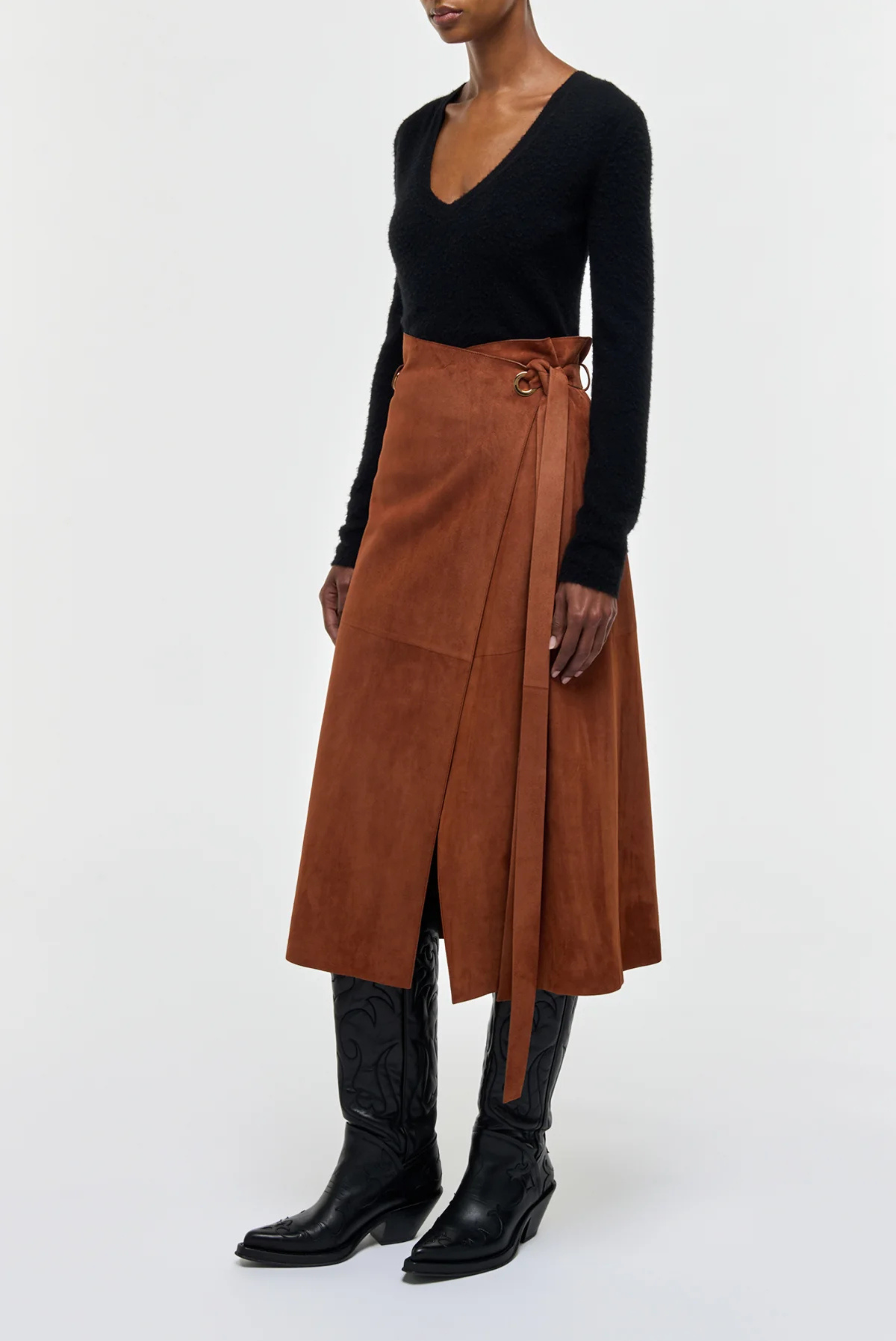 Gabriela Hearst Idalia Skirt Cognac