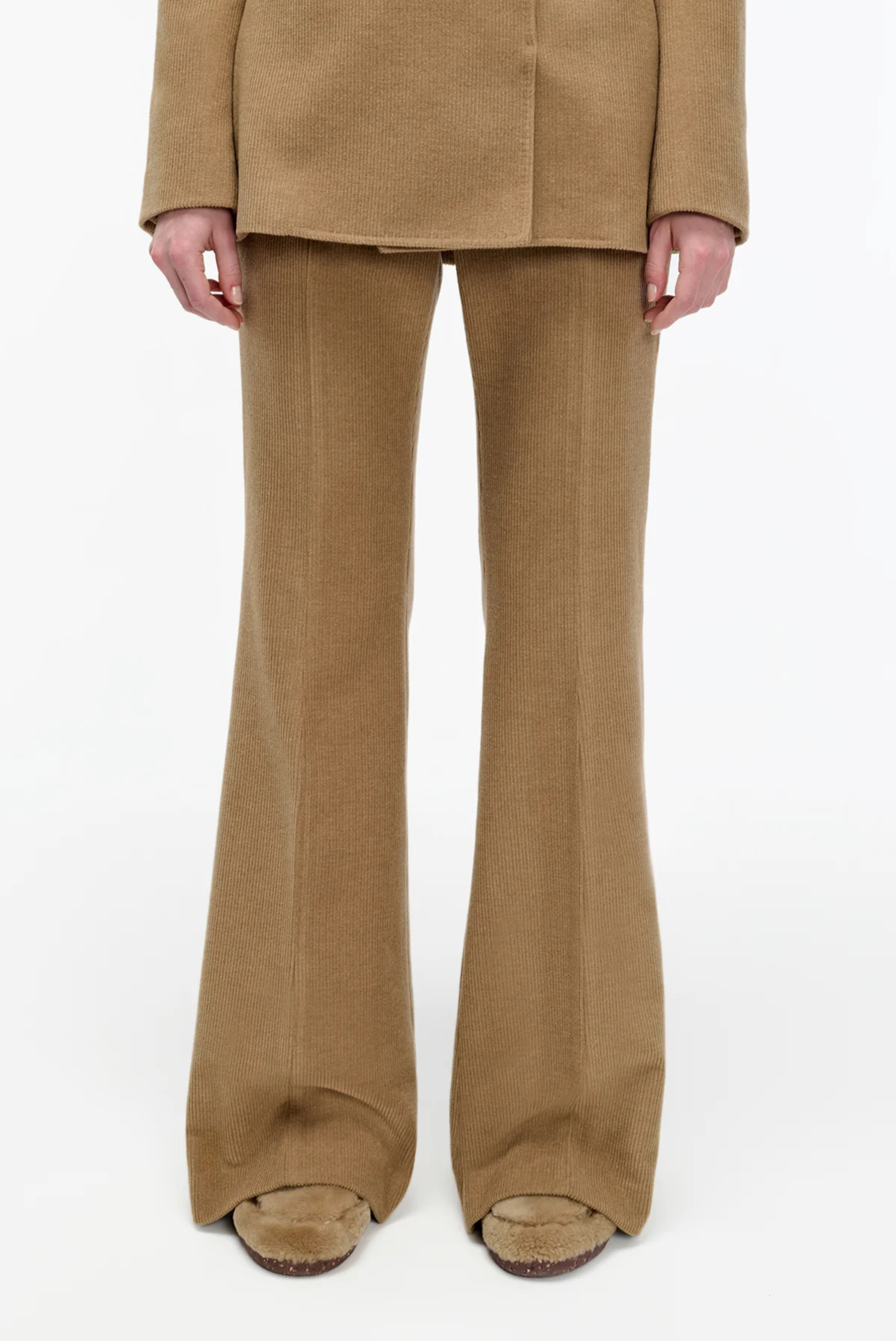 Gabriela Hearst Rhein Pant in Camel Cashmere Wool Corduroy