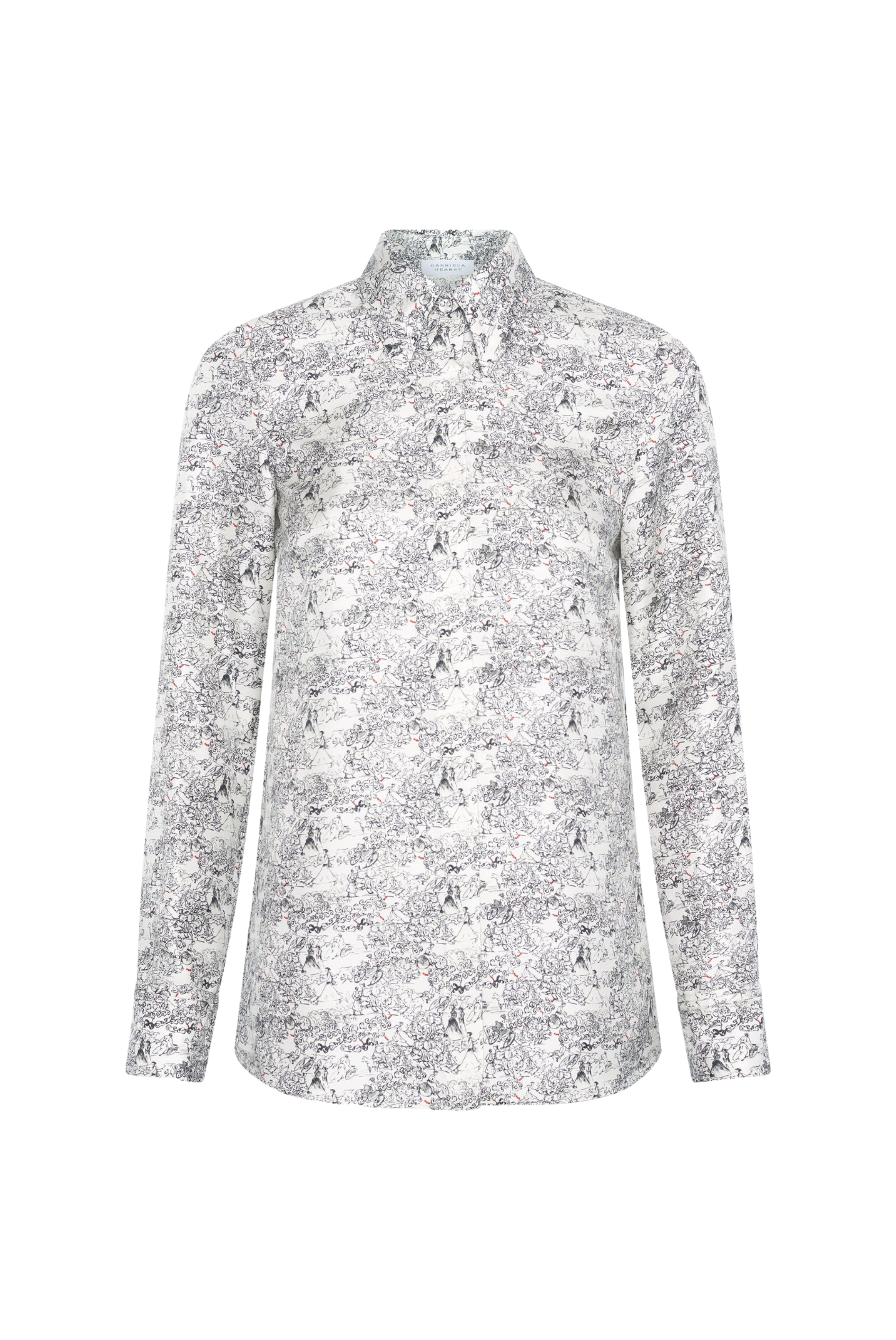 Gabriela Hearst Silk Cruz Shirt Ivory Multi