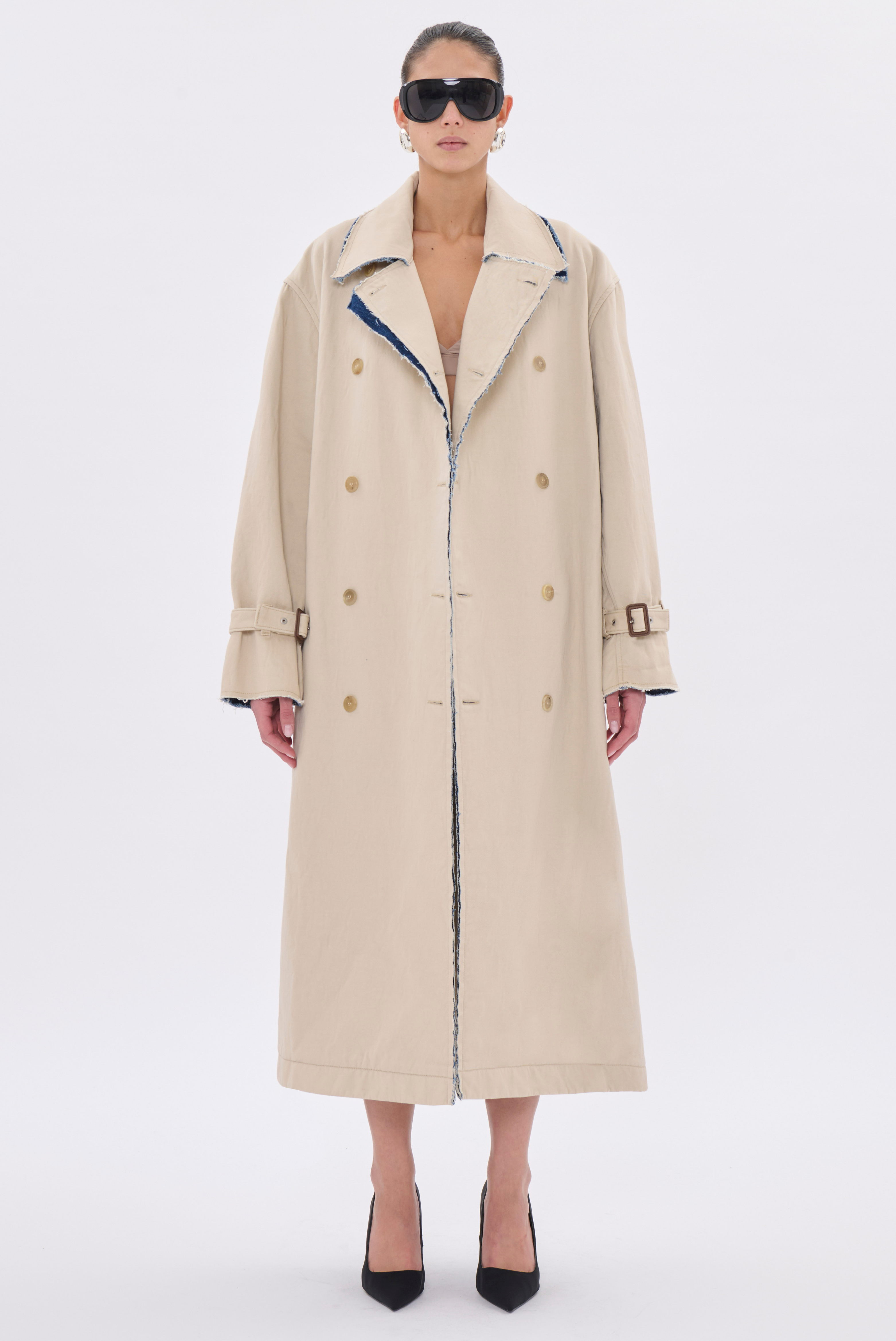 Haikure Double Trench Coat Paired