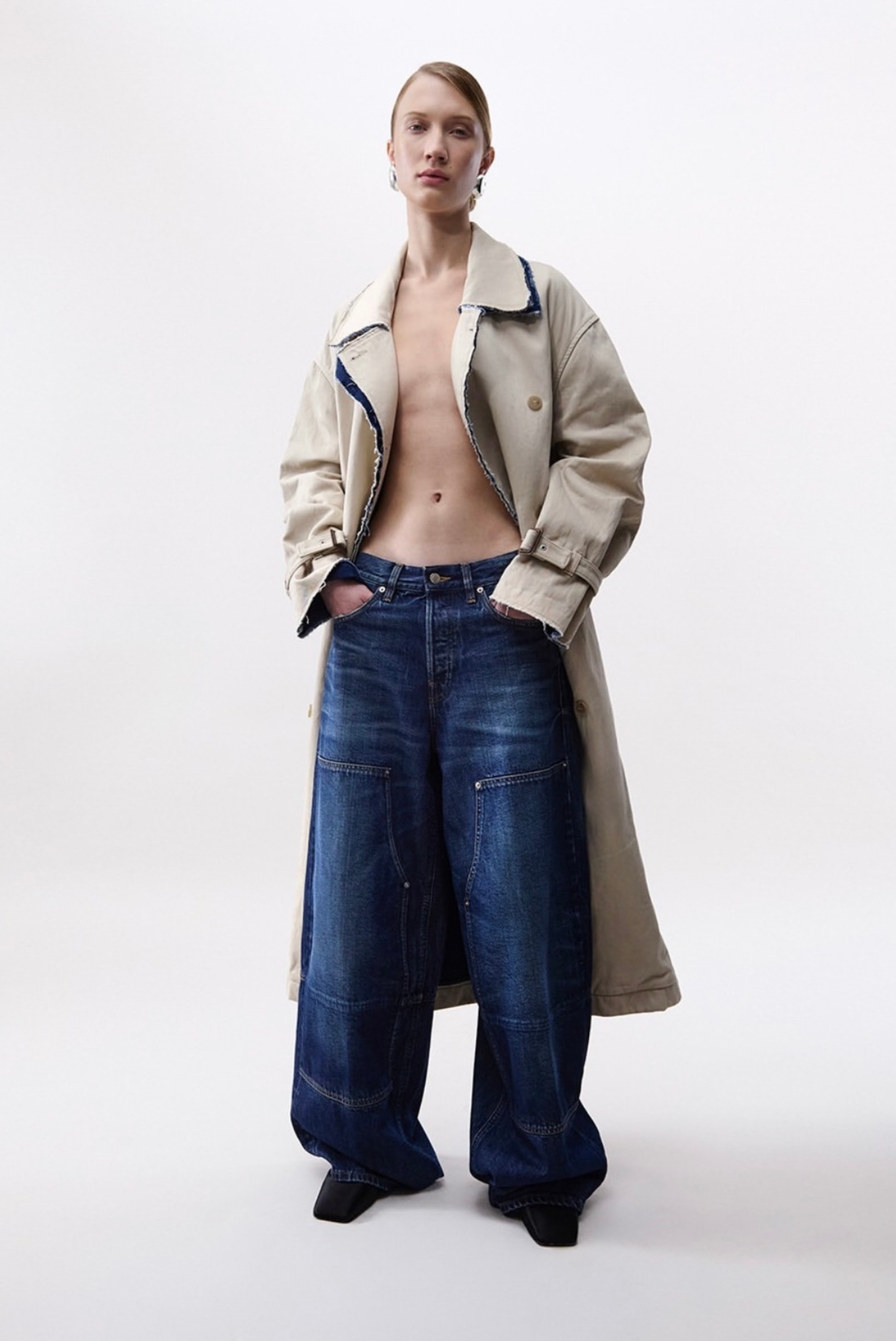 Haikure Double Trench Coat Paired