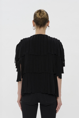 Haikure Natalia Tiered Fringe Top Black