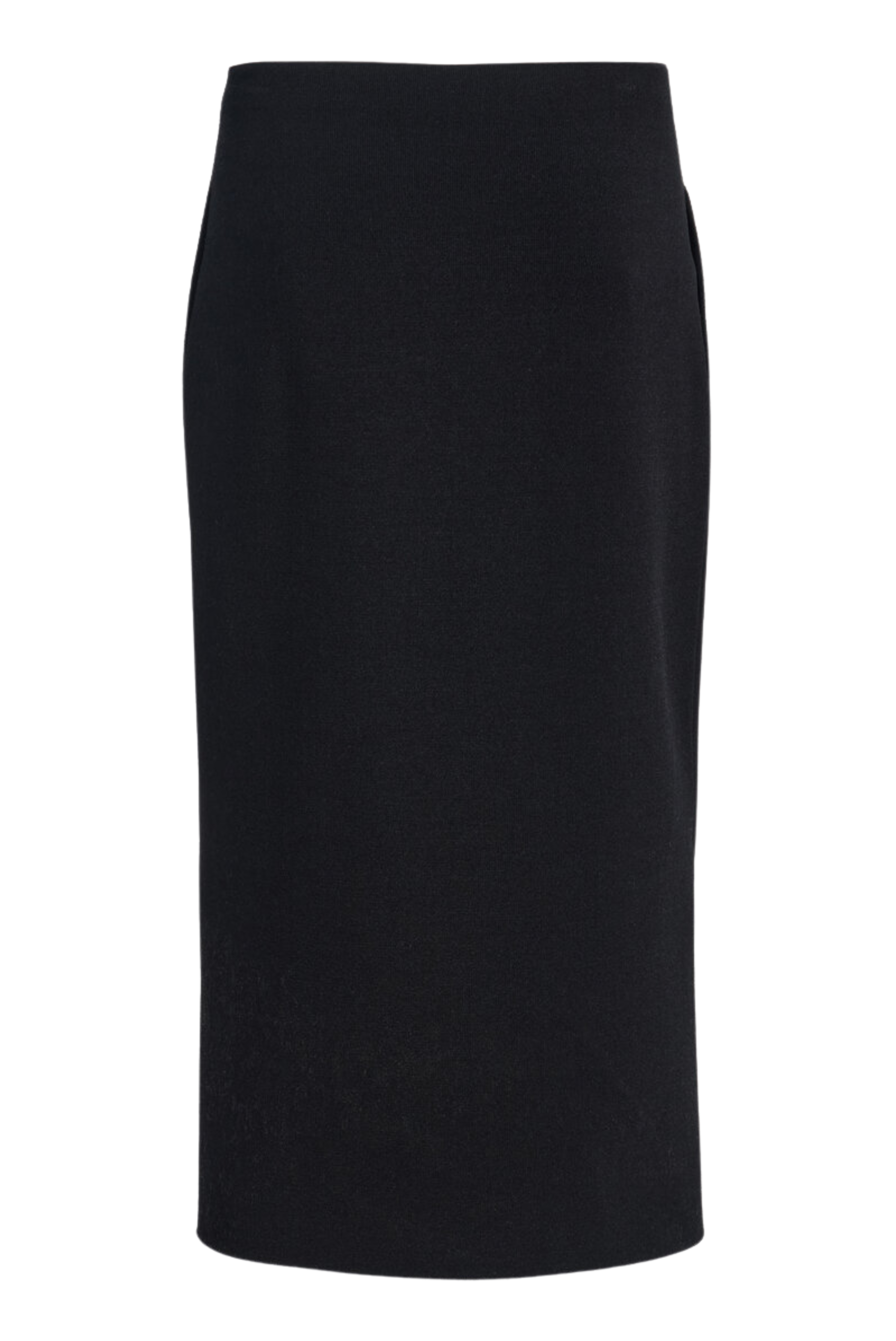 The Gigi Compact Viscose Knee Skirt Black