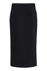 The Gigi Compact Viscose Knee Skirt Black