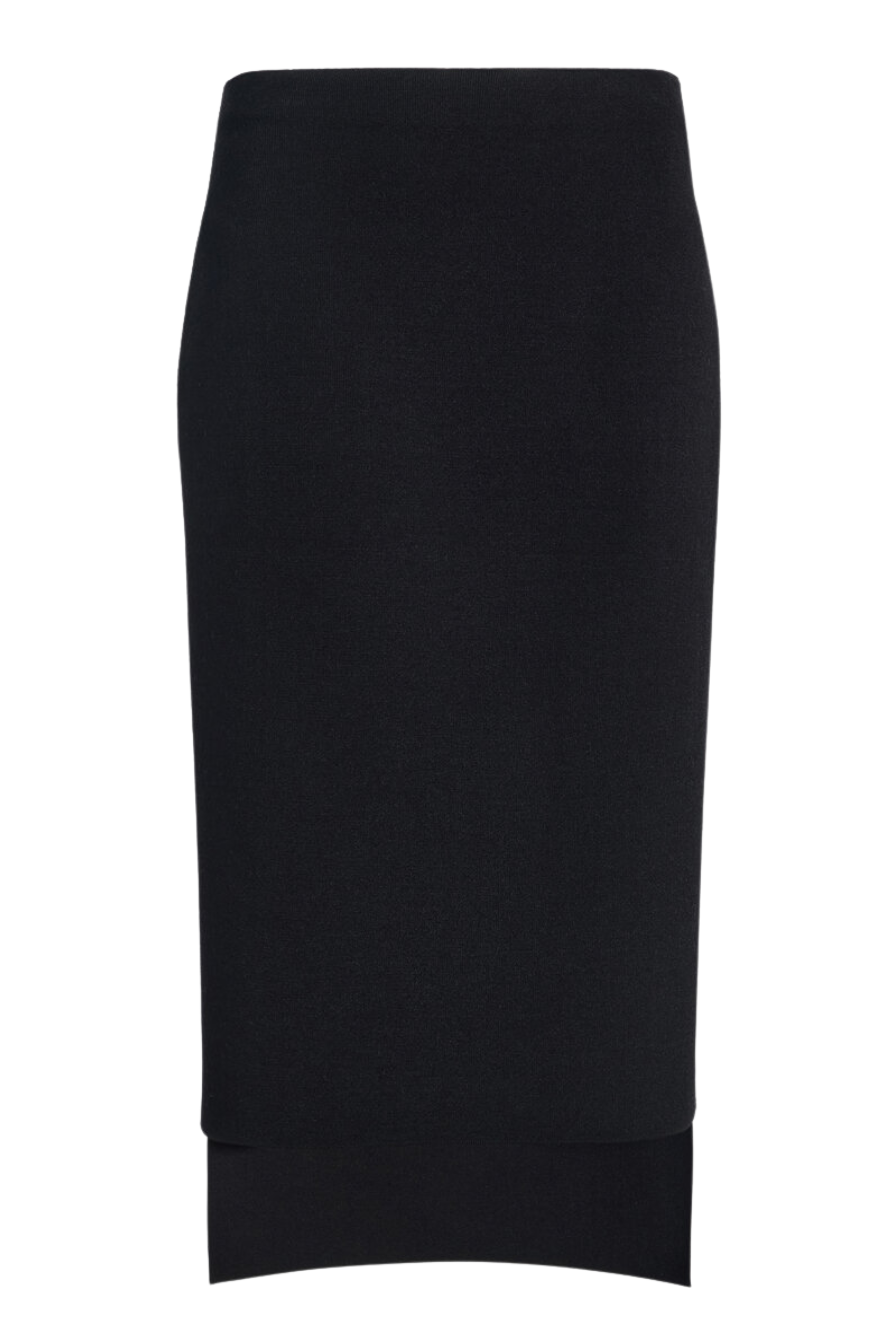The Gigi Compact Viscose Knee Skirt Black