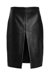 The Carlie Straight Skirt with Front Slit Black