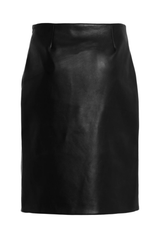 The Carlie Straight Skirt with Front Slit Black