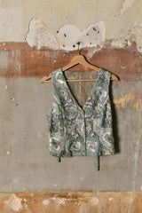 Clara Lace Vest Sage Garden