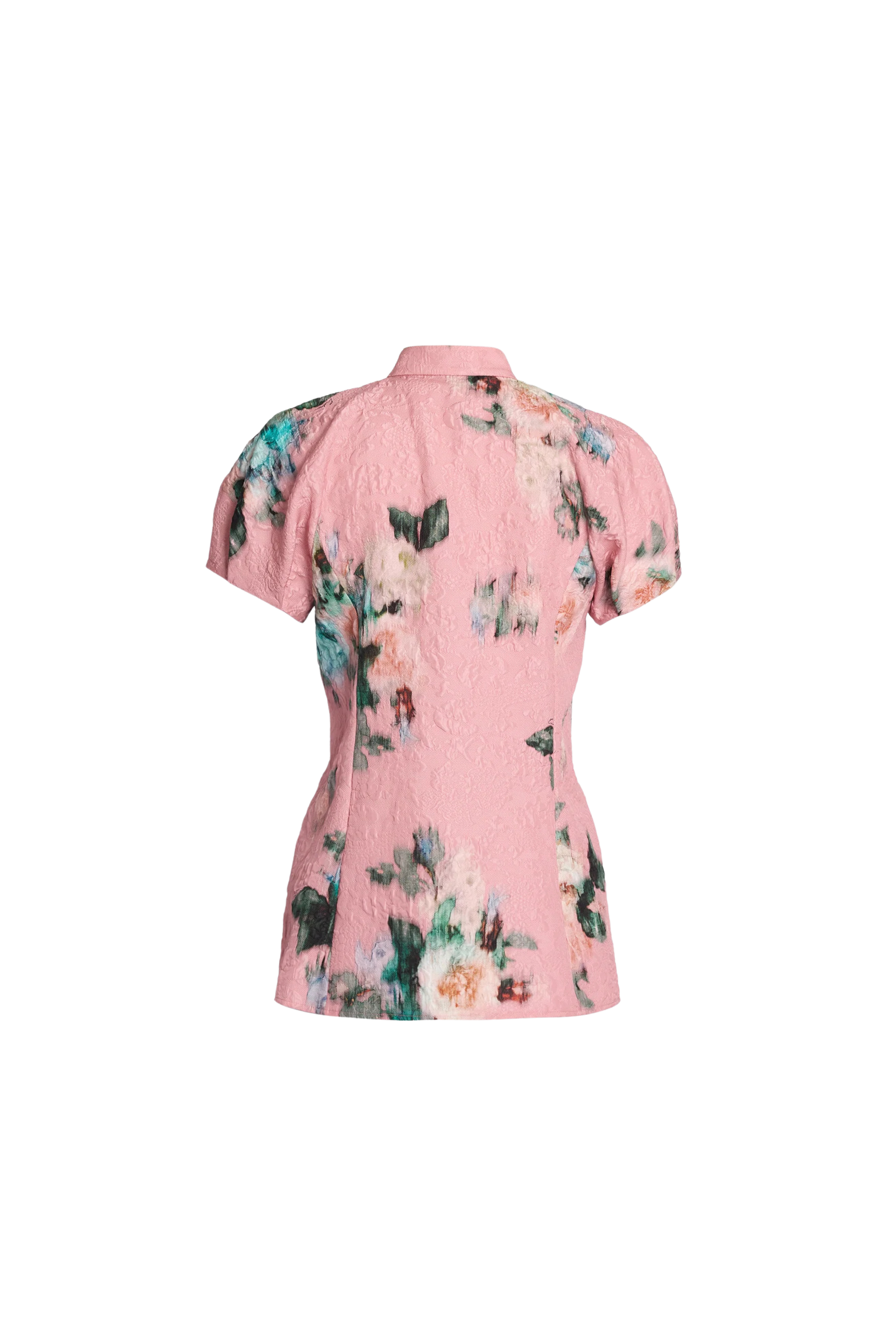 Floral Matelasse Cap Sleeve Shirt