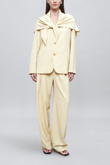 Kallmeyer Aiden Pleated Trousers Parchment 