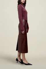 Kallmeyer Emilee Pencil Skirt Bordeaux Lambskin