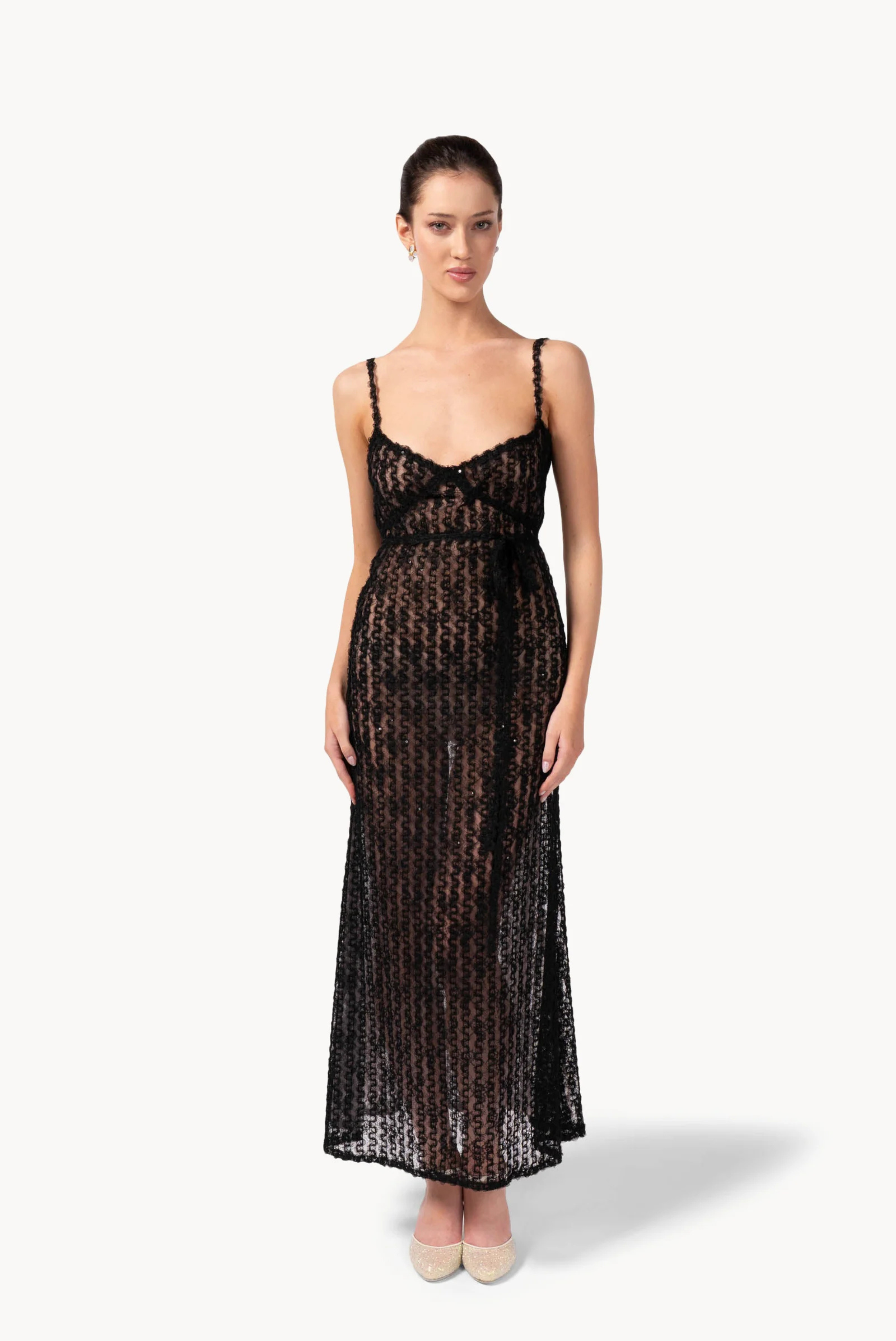 Luisa Beccaria Embroidered Organza & Tulle Slip Dress