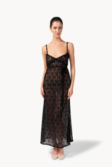 Luisa Beccaria Embroidered Organza & Tulle Slip Dress