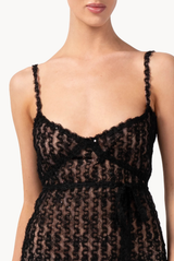 Luisa Beccaria Embroidered Organza & Tulle Slip Dress