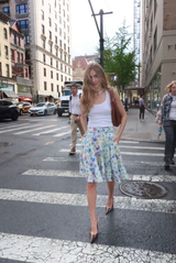 Luisa Beccaria Jacquard Circle Mini Skirt with Floral Print