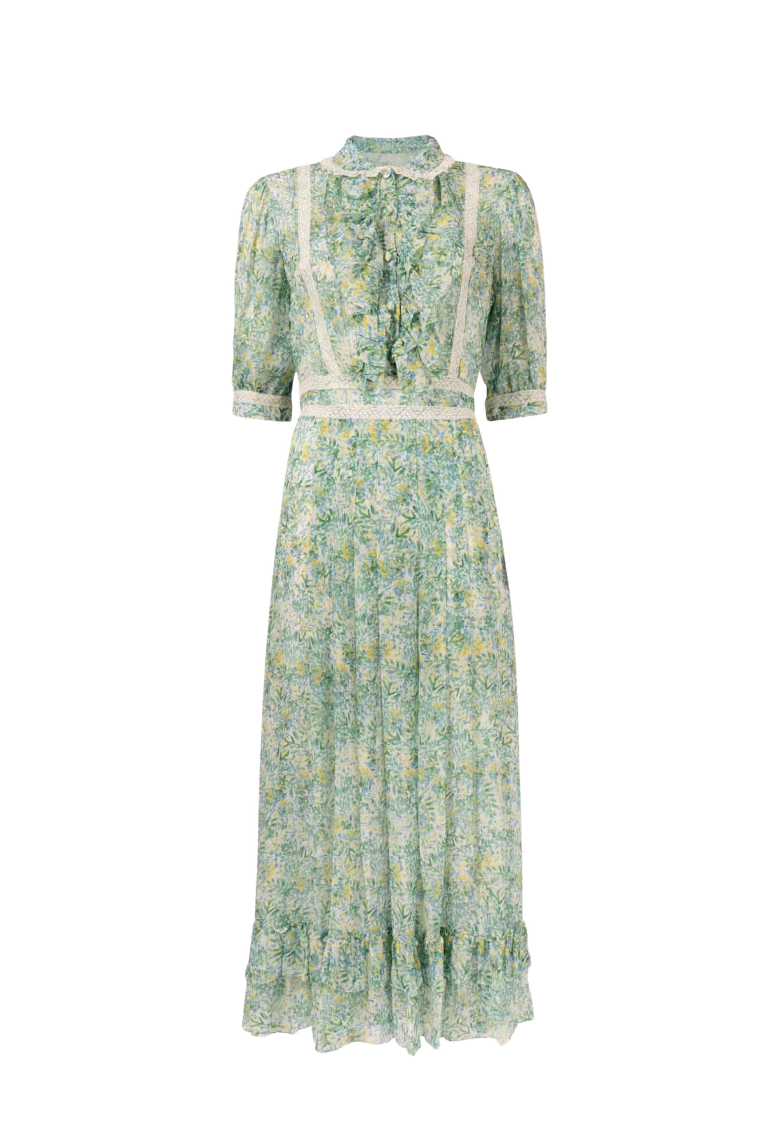 Luisa Beccaria Printed Chiffon Dress Floral
Blue 