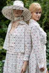 Luisa Beccaria Striped Floral Sun Hat