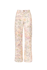 Luisa Beccaria Wide-leg Cotton Trousers Floral