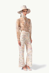 Luisa Beccaria Wide-leg Cotton Trousers Floral