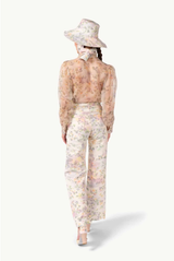 Luisa Beccaria Wide-leg Cotton Trousers Floral