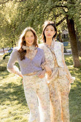 Luisa Beccaria Wide-leg Cotton Trousers Floral