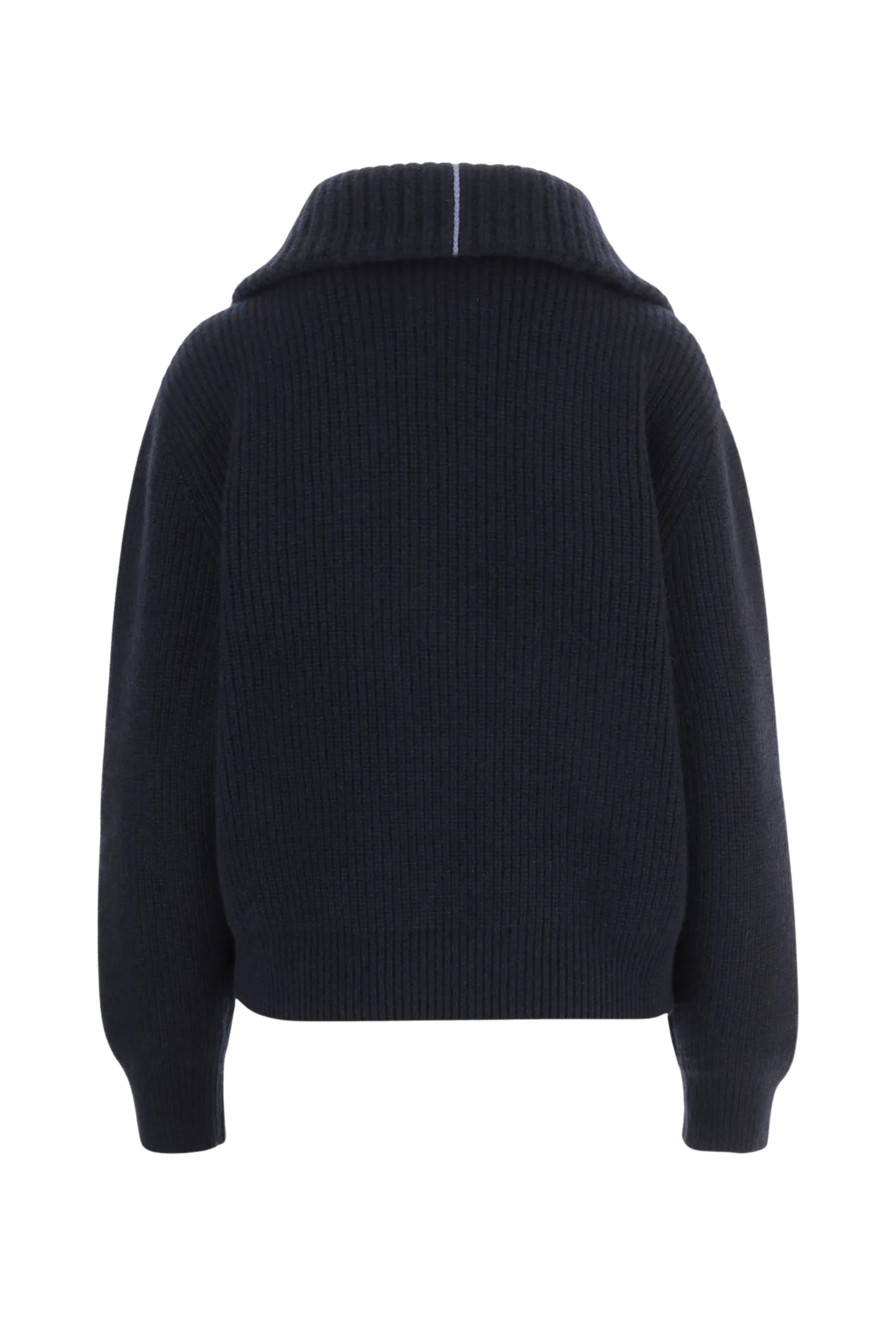 Malo Ribbed Half-Zip Knitted Polo Sweater Blue