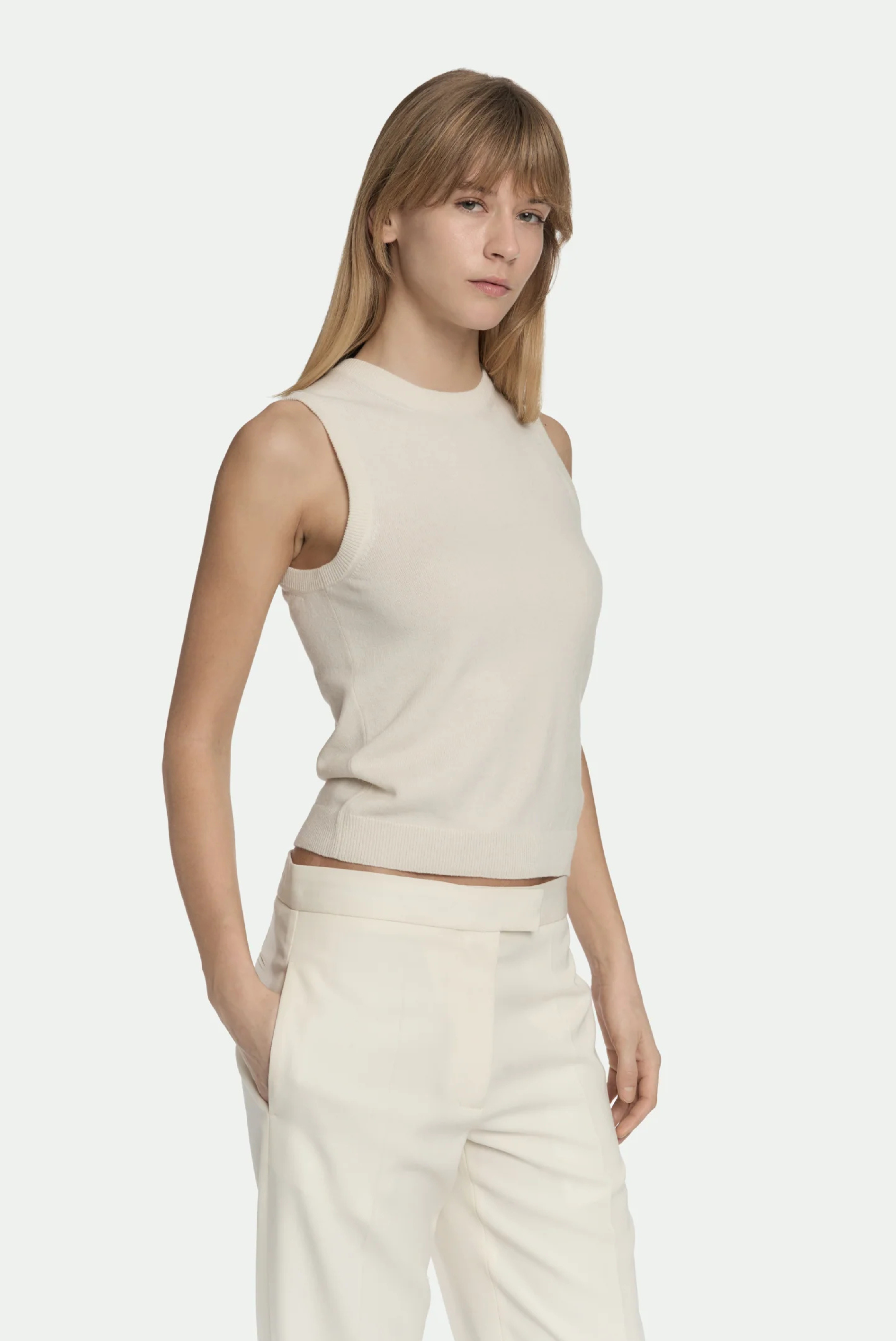 Malo Tank Top in Luxury Cashmere Ivory