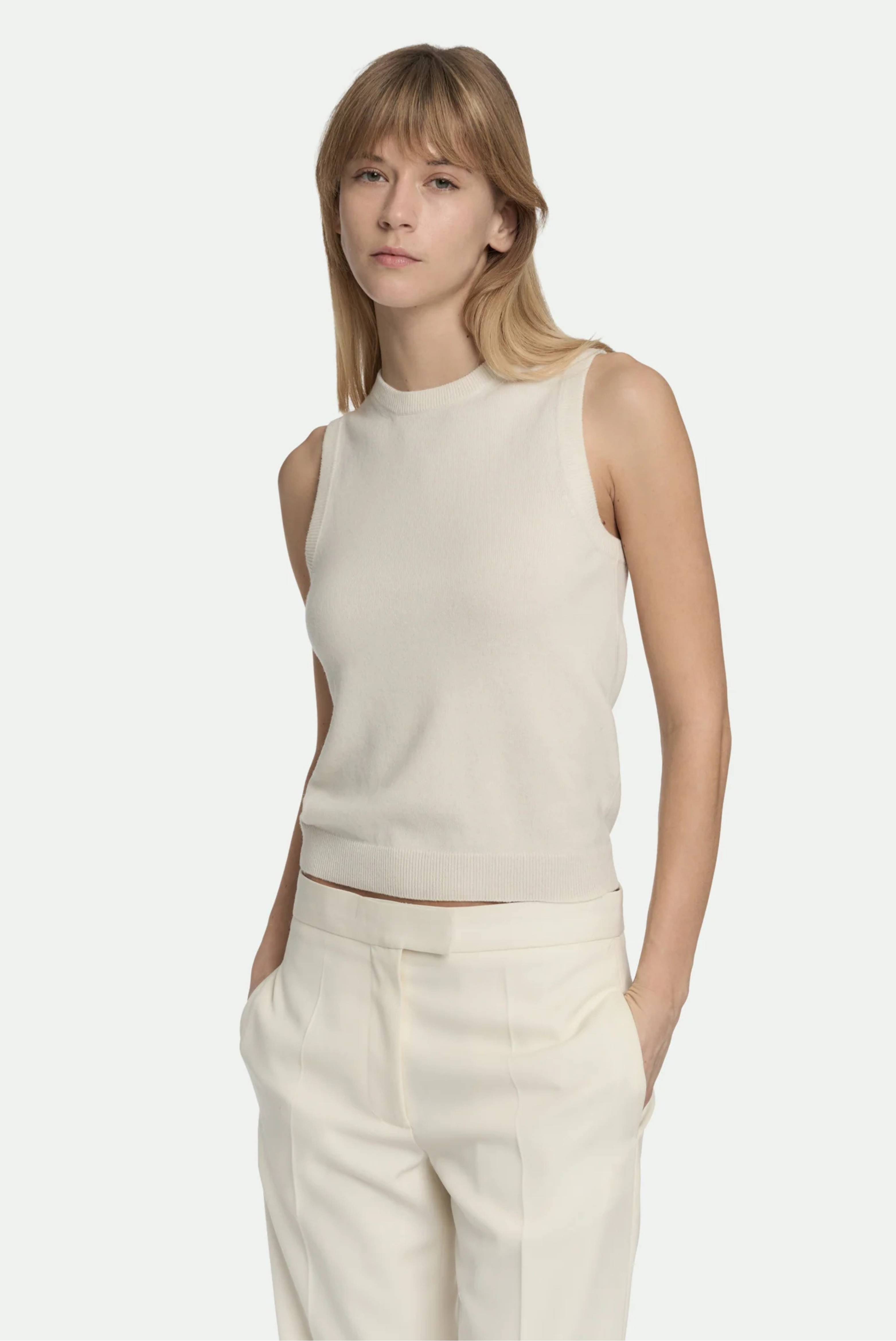 Malo Tank Top in Luxury Cashmere Ivory