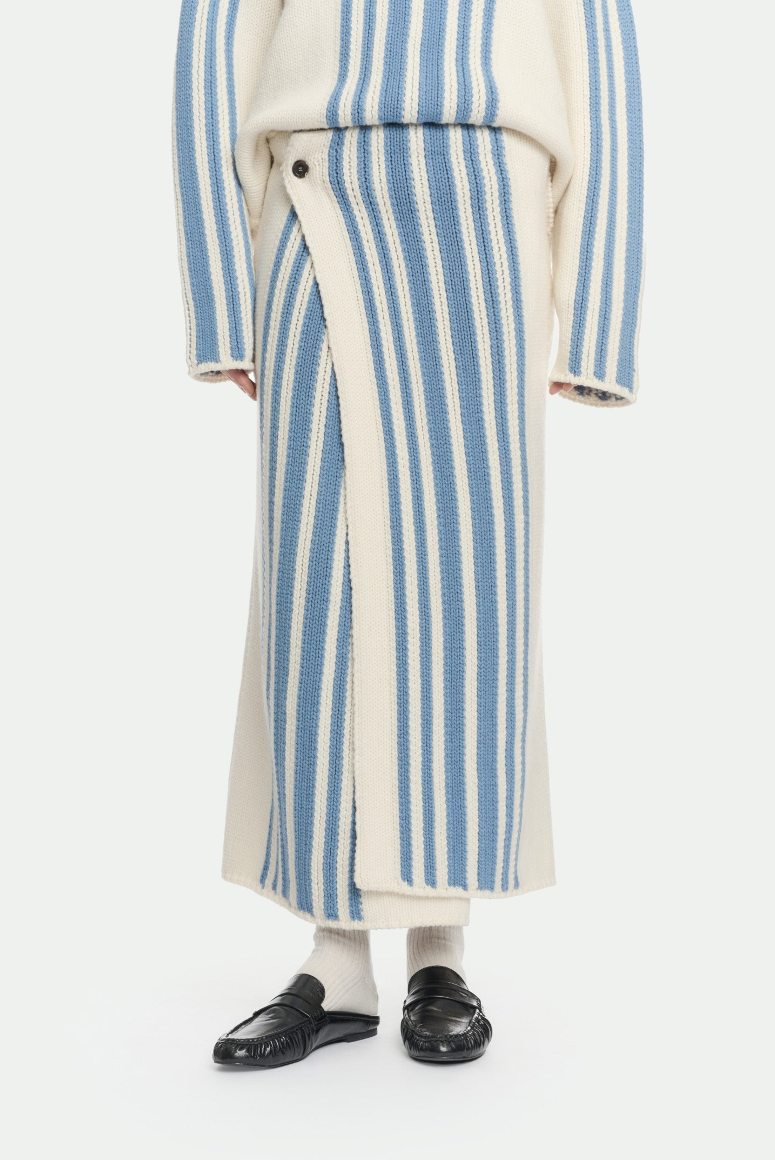 Malo Tube Skirt With Inlay in Virgin Wool and Cashmere