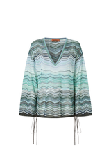 Missoni Chevron Viscose Blouse Turquoise 