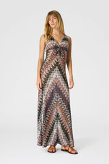 Missoni Sleeveless Long Dress Blue Orange Green