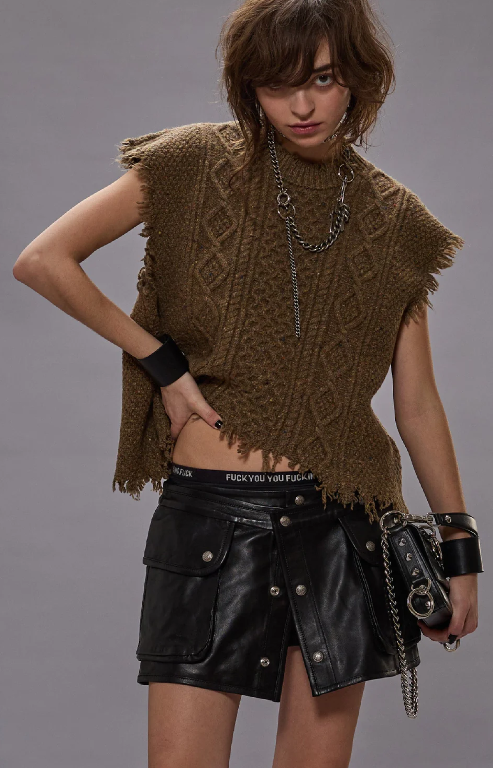 R13 Boyfriend Cable Sweater Vest