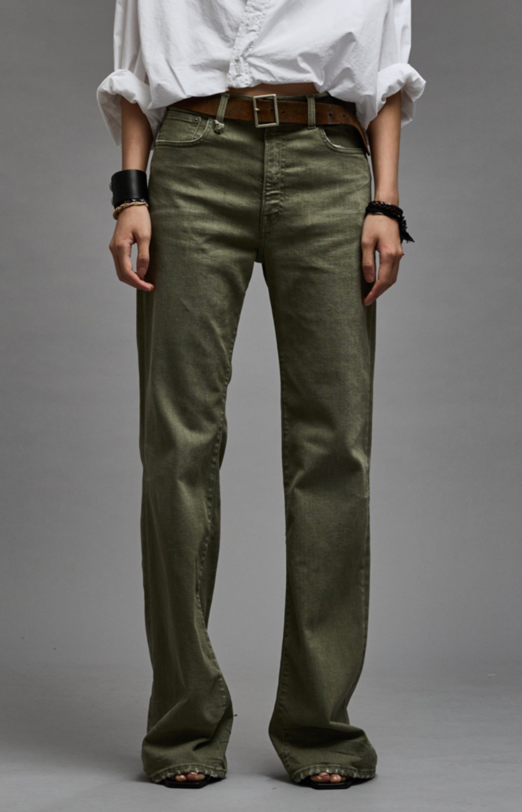 R13 Jane Jean Olive Green