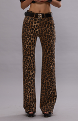 R13 Jane Jean Stone Washed Leopard