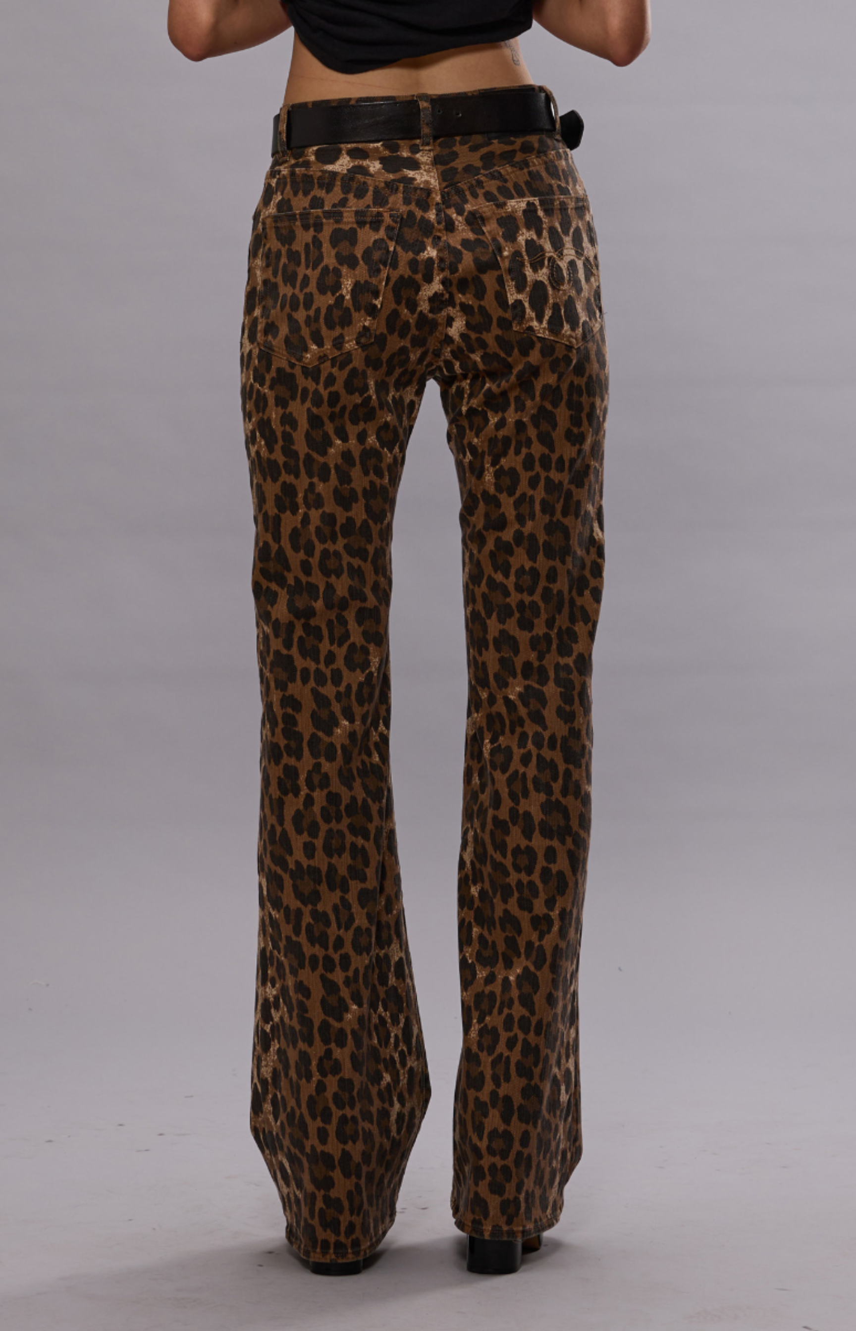 R13 Jane Jean Stone Washed Leopard