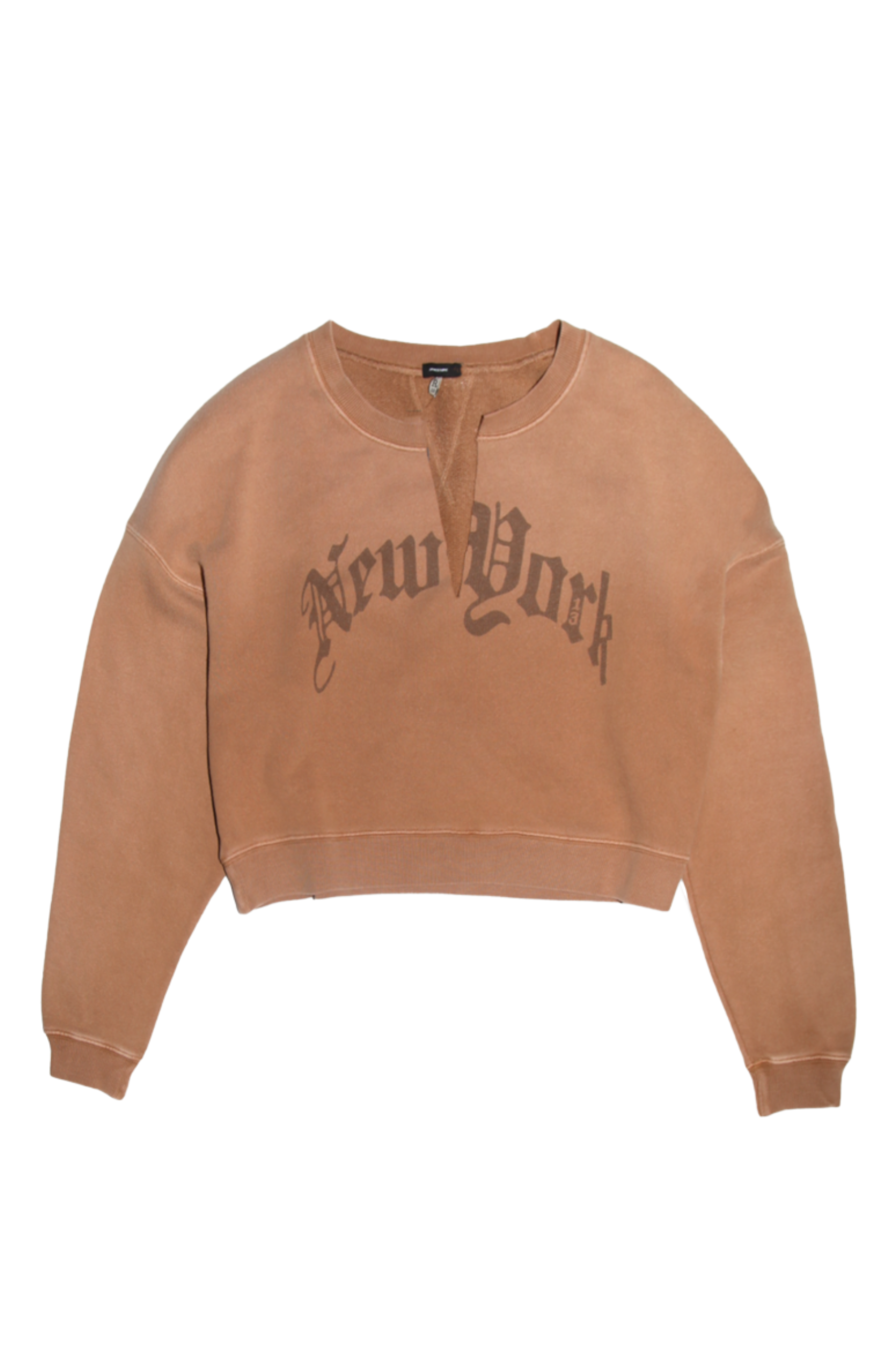 R13 New York Cropped Crewneck With Front Slit