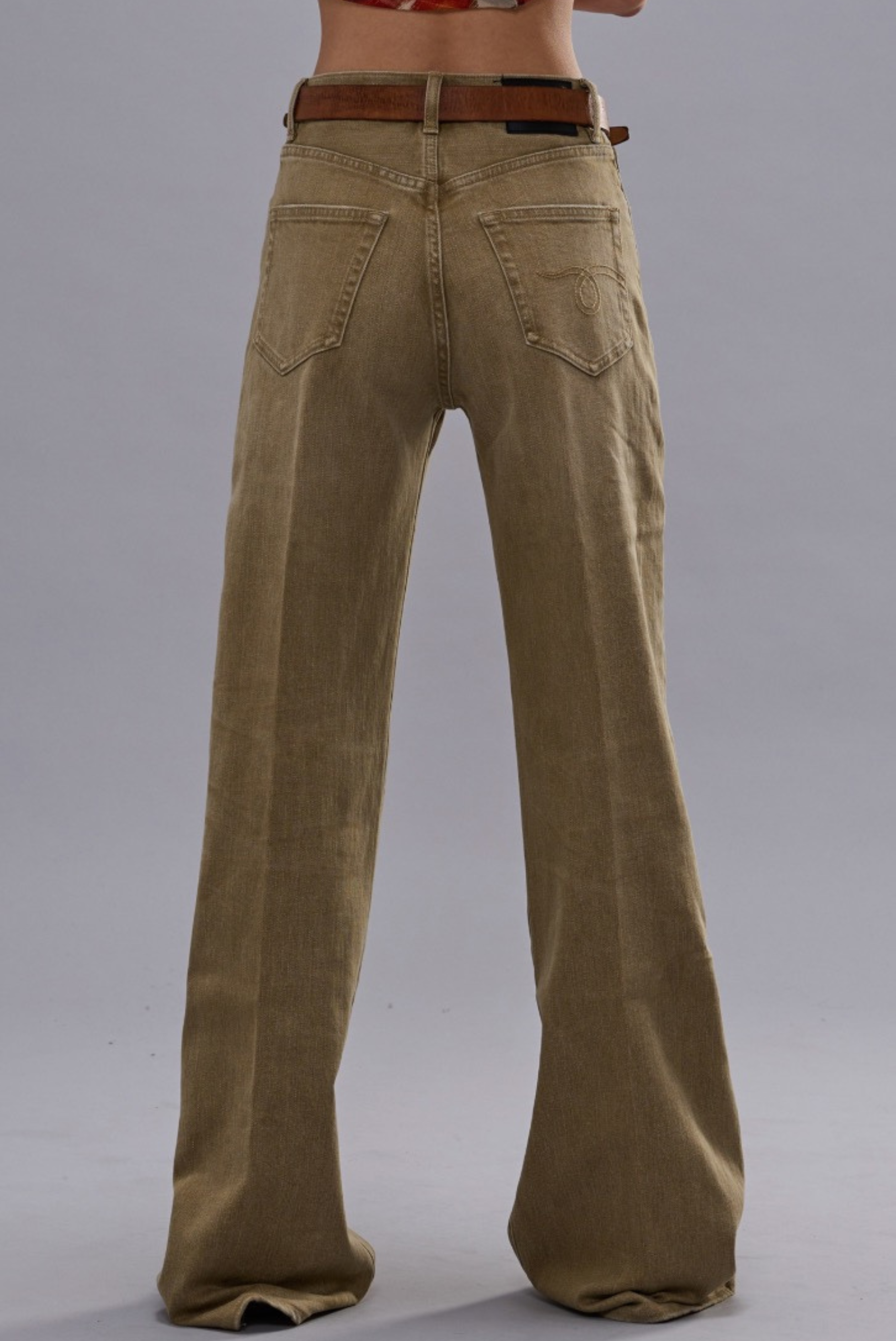 R13 Charlotte Jean Olive Green Fade Stretch