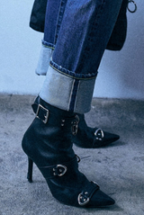 R13 Cuffed Romeo Dalston Selvedge Blue Stretch