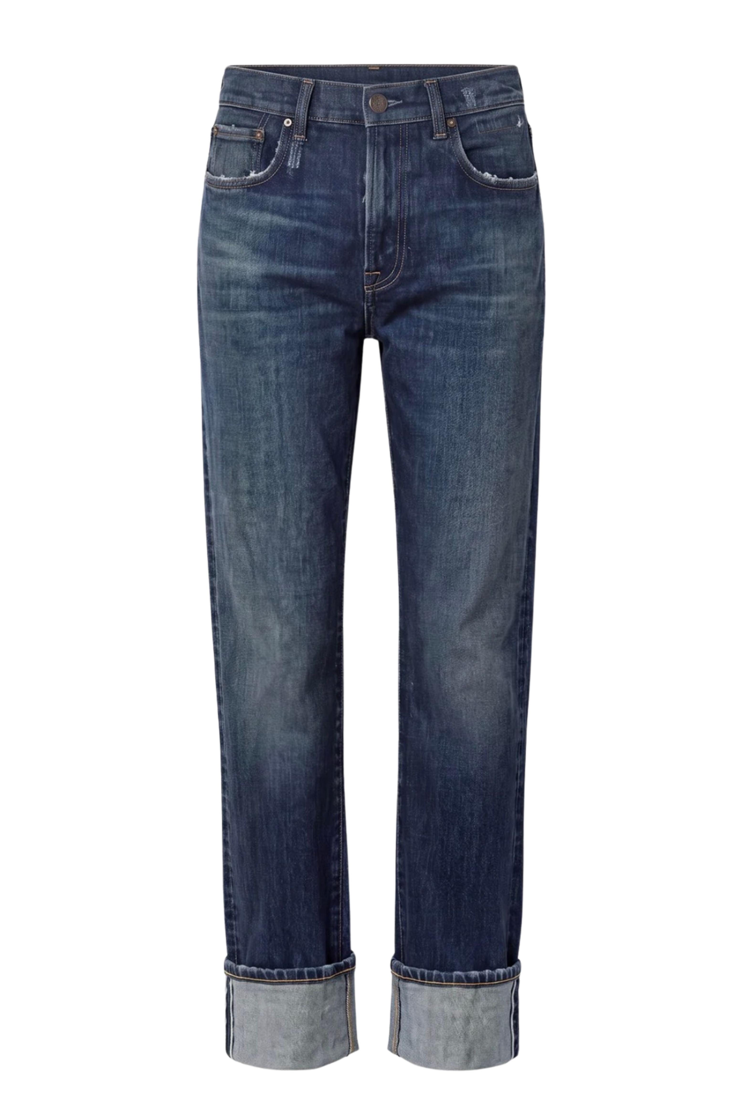R13 Cuffed Romeo Dalston Selvedge Blue Stretch
