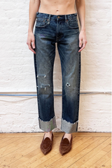 R13 Cuffed Romeo Jean Carlson Selvedge
