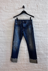 R13 Cuffed Romeo Jean Carlson Selvedge