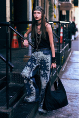 R13 D’arcy Flare Blue Bandana Appliqué