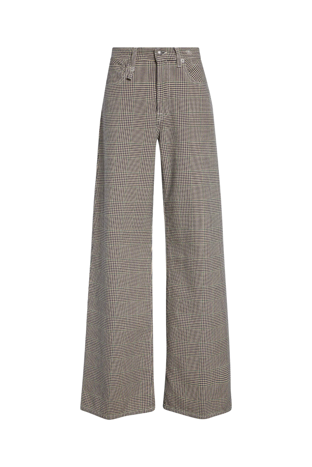 R13 D'arcy Flare Jean Prince of Wales Gray Check 