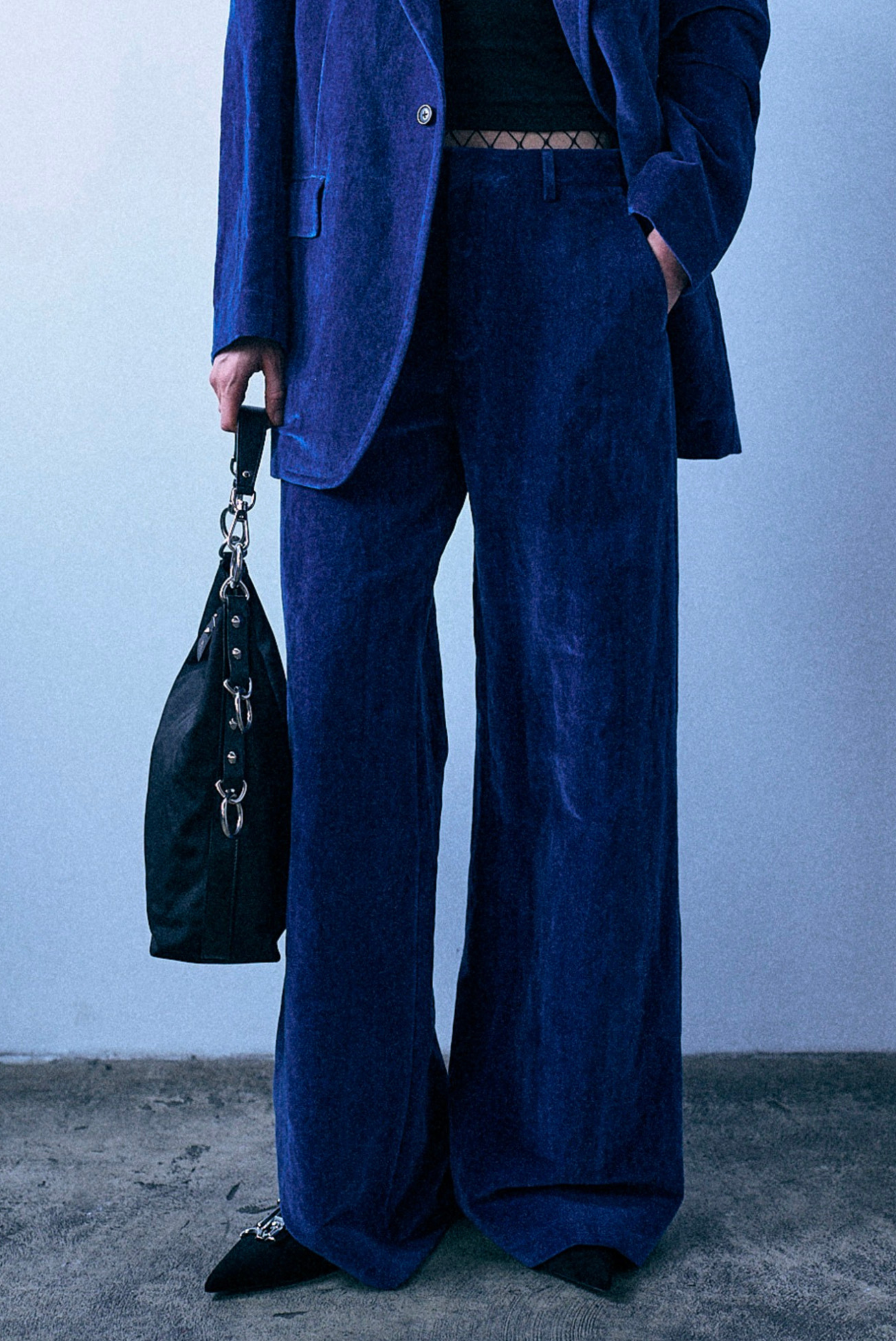 R13 Darcy Flare Trouser Deep Blue
