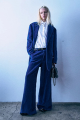 R13 Darcy Flare Trouser Deep Blue