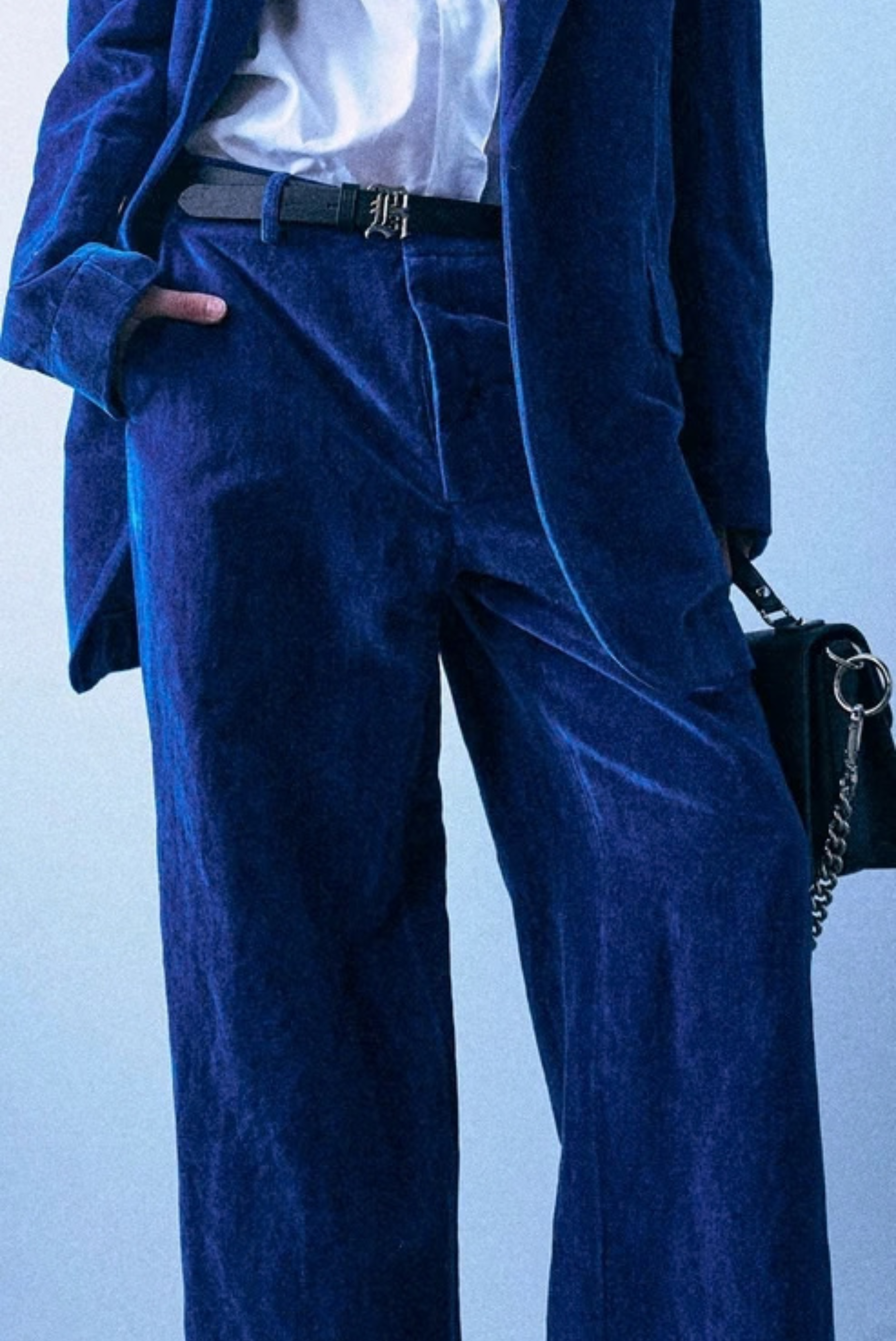 R13 Darcy Flare Trouser Deep Blue