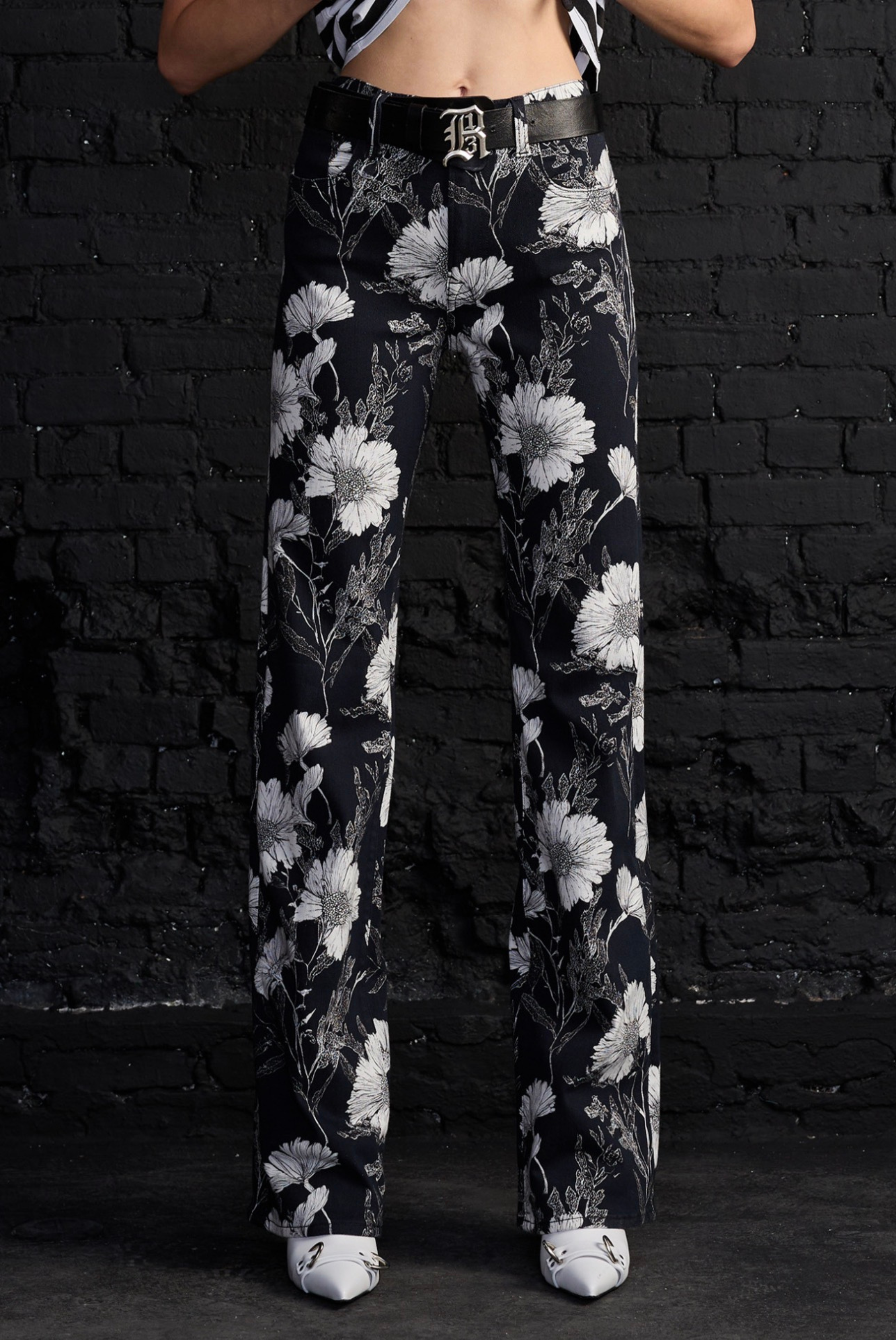 R13 Jane Jean Black Floral 