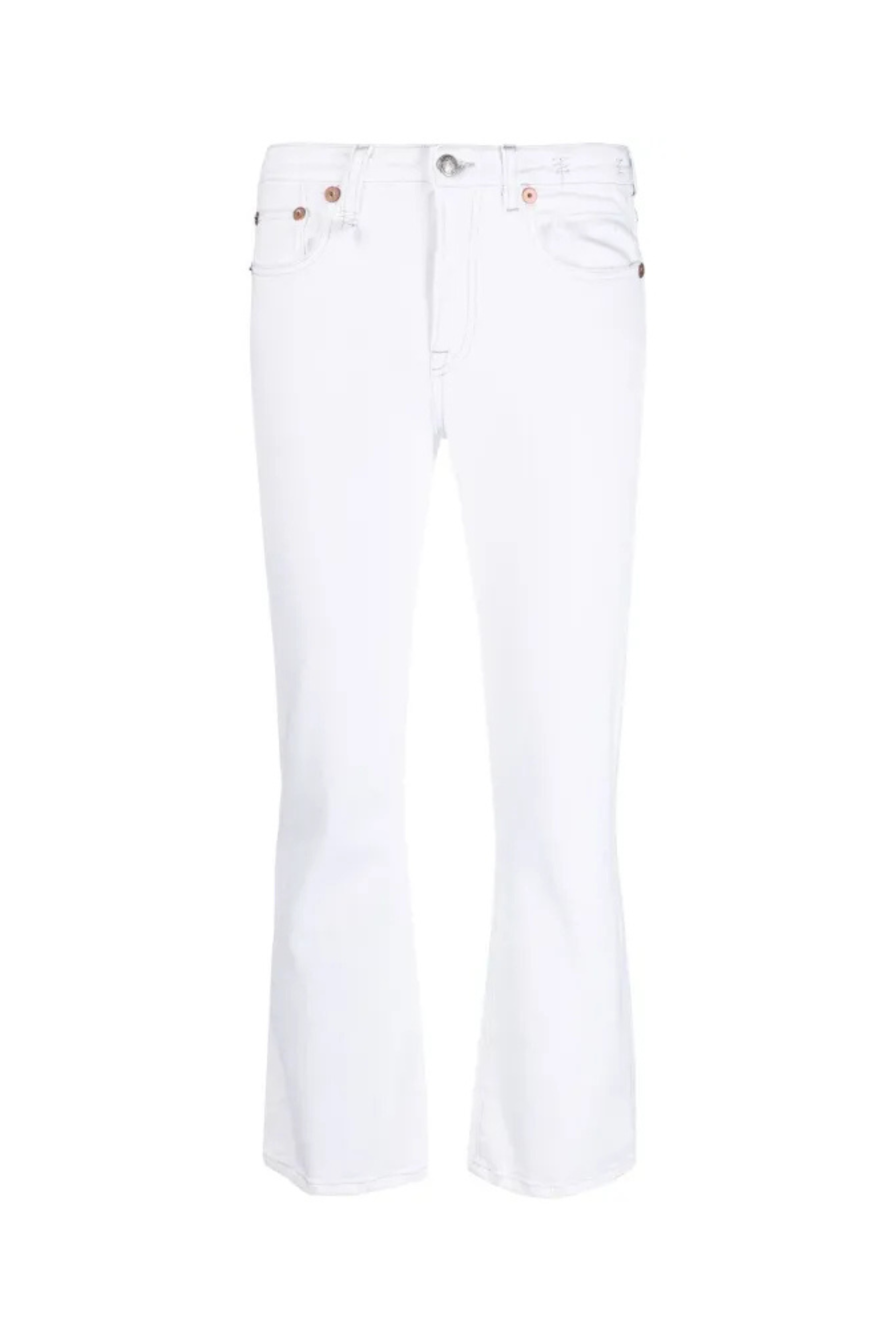 R13 Joan Cropped Flare Jean Aerin White 