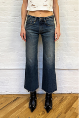 R13 Joan Kick Flare Jean Melvin Blue Stretch