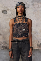 R13 Overall Bustier Black Bandana